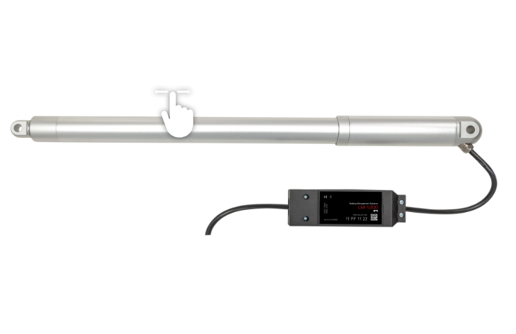 Darstellung des digital einstellbaren Hubs des LM-1200 SMI AC Linearmotors